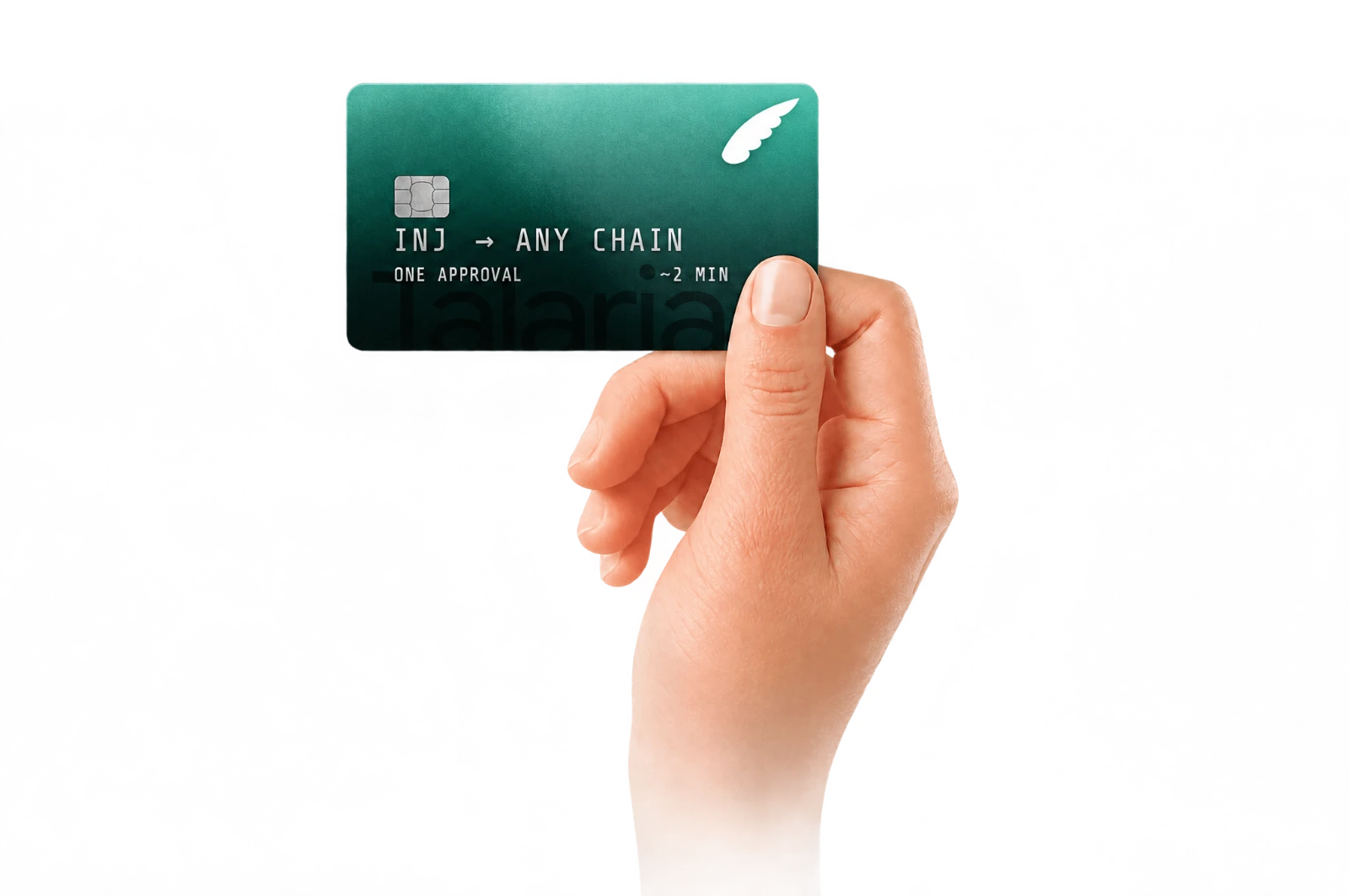 A hand holding the Talaria card